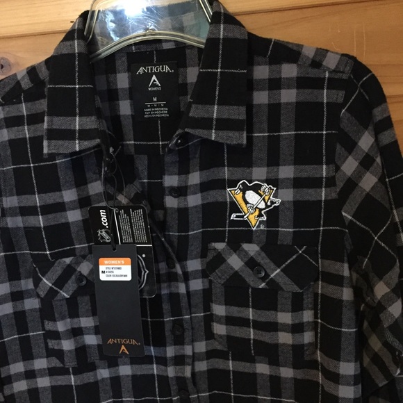 Pittsburgh Penguins flannel shirt medium NEW - Picture 3 of 5
